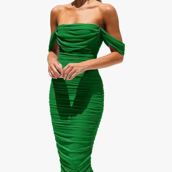 Stunning ruched Pretty Gardens cocktail dress for the holidays - Picture 4 of 6